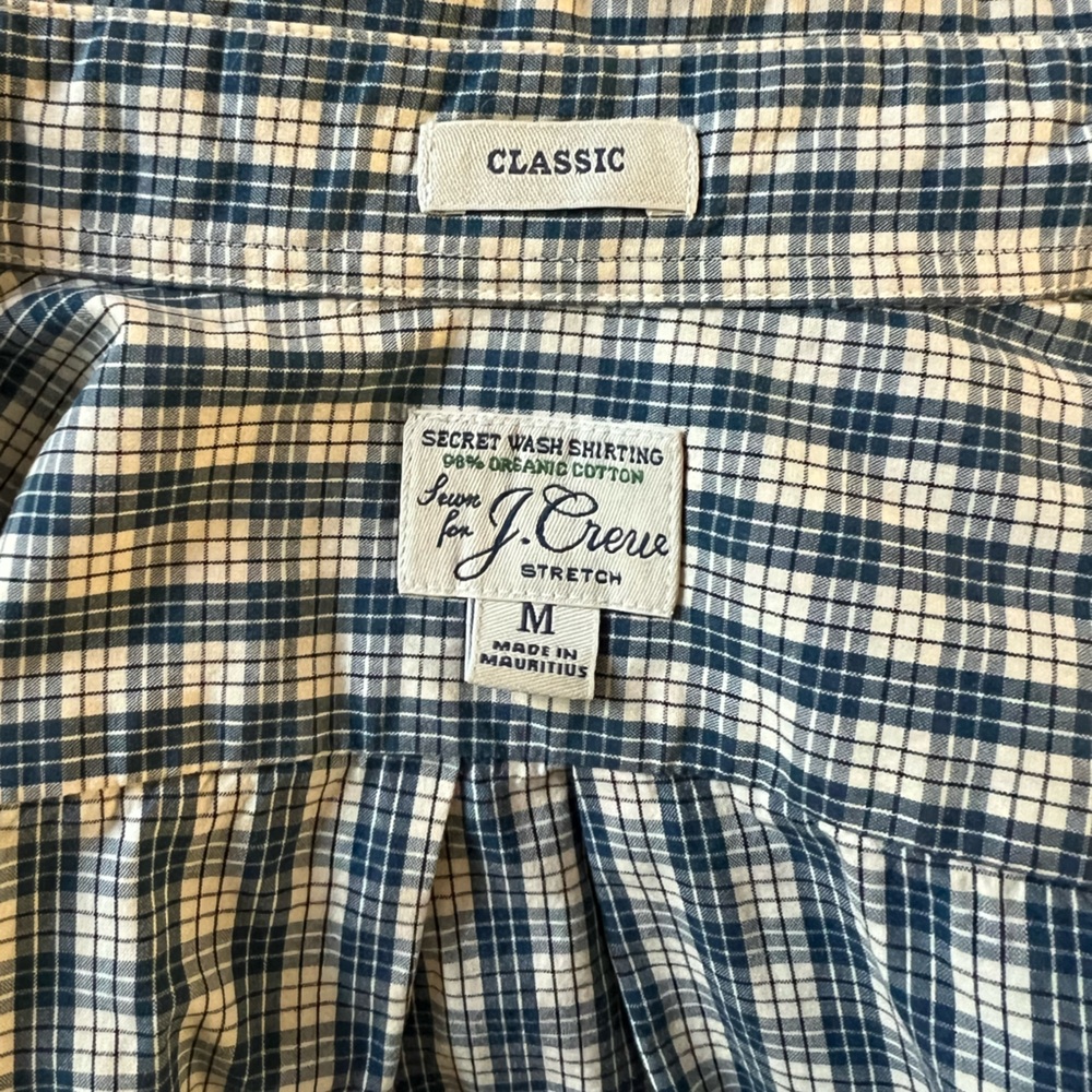 J. Crew Men's Classic Blue Plaid Shirt